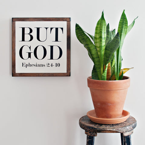 But God Wood Sign 12x12