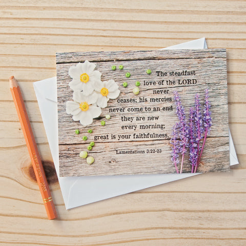Flat Note Cards (Set of 8)- Lamentations 3:22-23