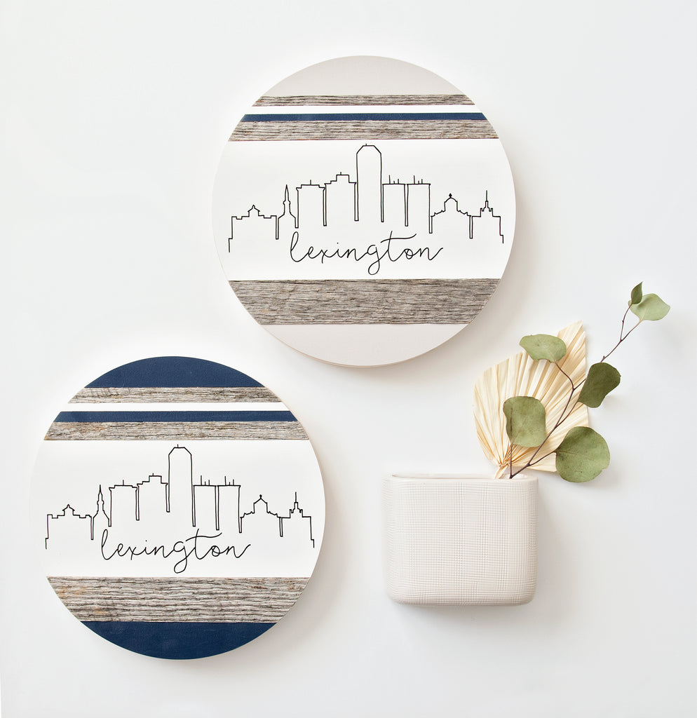 Lexington Skyline :: Round Wood Sign