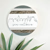 San Antonio Skyline :: Round Wood Sign