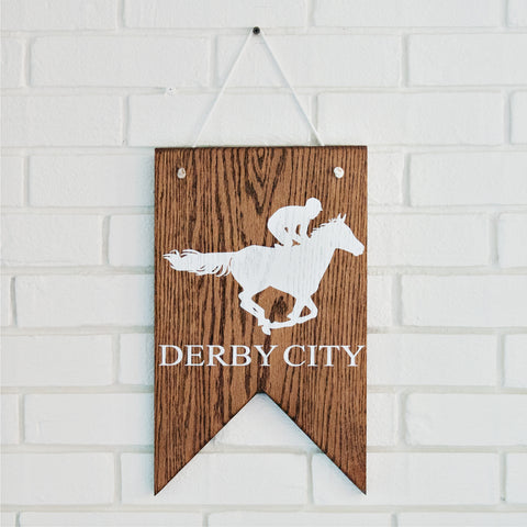 Derby City Wood Pennant 9x15