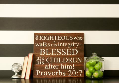 The Righteous 20x18 Wood Sign
