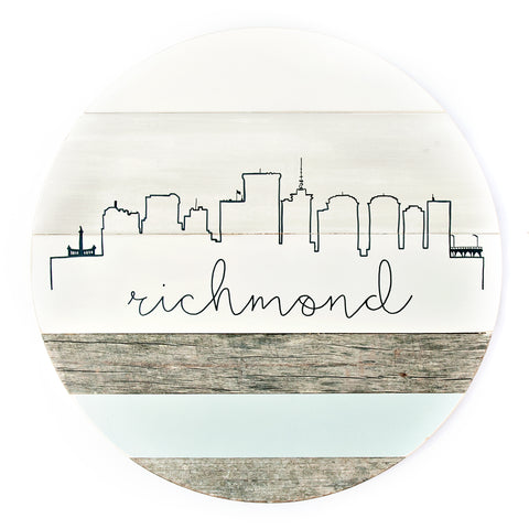 Richmond Skyline :: Round Wood Sign